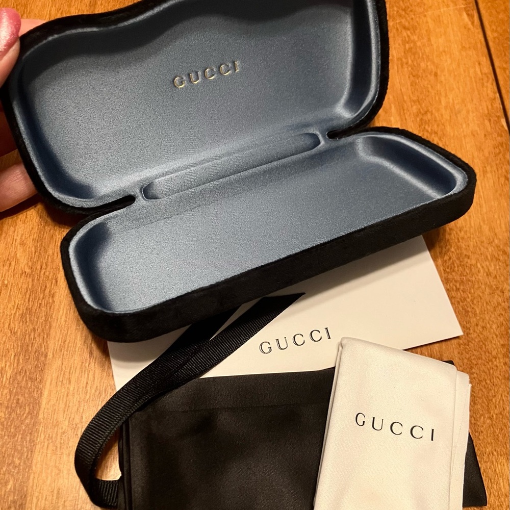 Gucci Black and Silver Eyewear Case